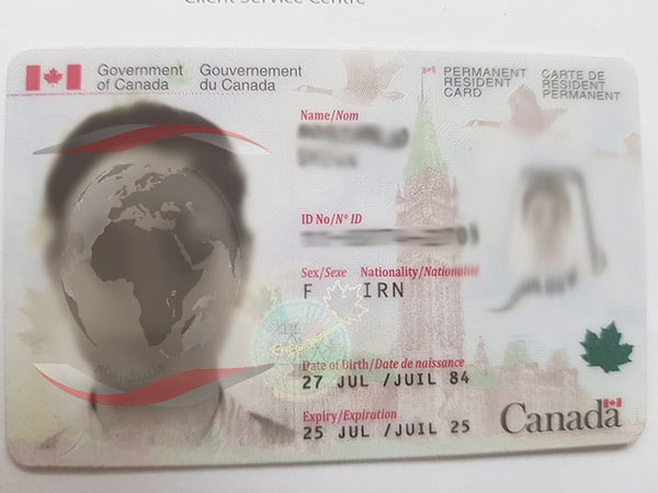 نمونه اقامت دائم کانادا